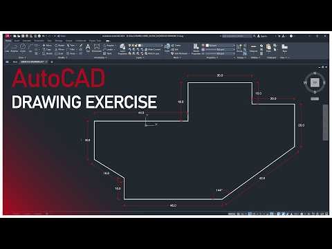 AutoCAD Beginner Practice | Simple Drawing Exercise Step-by-Step