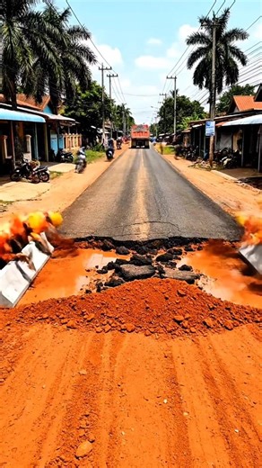 Satisfying Fast Road Construction | AI Building Process #shorts