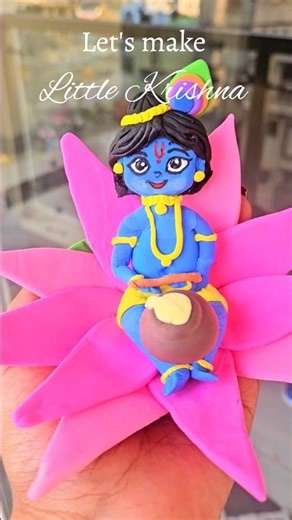 Diy Little Krishna using clay 🩵💛 #krishna #clayart #claycraft #ytshorts#viralshorts#trendingnow#fyp