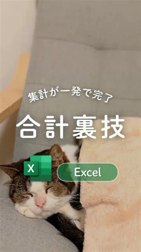 オートサムで一発で計算 ☃️ #excel