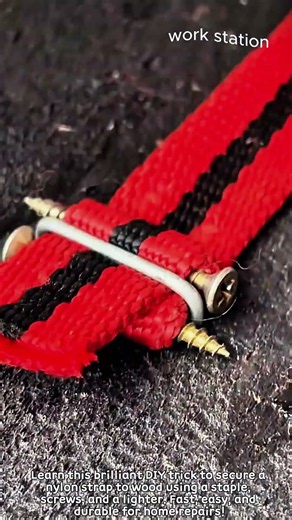 Genius DIY Hack: Secure a Webbing Strap to Wood Fast! #worker #process #diy #hacks #tips