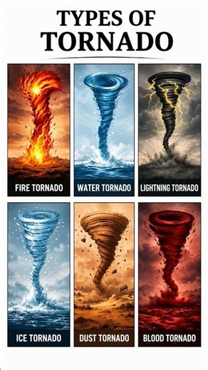Types of Tornadoes Explained 🌪️ | Fire, Water, Ice, Dust, Lightning & Blood Tornado