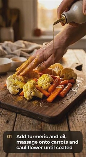Golden Turmeric Roasted Vegetables — Crispy, Flavorful Weeknight Side #Shorts