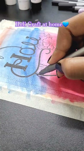 DIY Holi Craft 🌈 | Handmade festive vibes✨#holi#diy #shorts#youtubeshorts #craftideas #trending#art