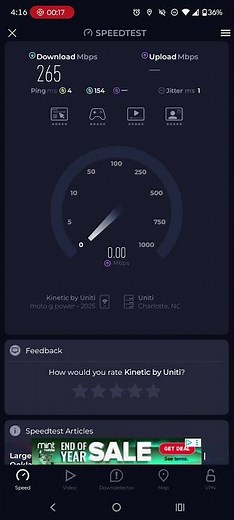 kinetic by Windstream home Internet speed test