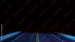 Animation of a police chase with a fleeing man on his way being chased by two police cars. Action drama video