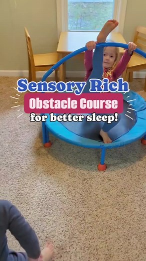 ✨ Sensory Rich Obstacle Course ✨ Yesterday was SO rainy and gloomy and cold, so we spent the whole day inside. 🌧️🥺 I could tell my kids needed some deep sensory input if I wanted them to sleep at all, so I set up this sensory rich obstacle course. I do this on days that we don't get enough active play, and I swear it works absolute WONDERS for us every single time. My kids slept incredibly last night (which was much needed for this pregnant mama). If you're ever in doubt and struggling to keep
