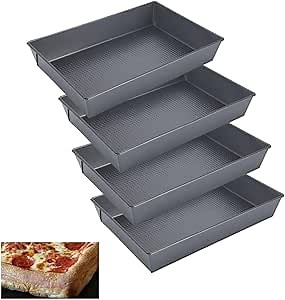 Deep Dish Pizza Pan Non-stick Detroit Style Pizza Pan 14.37 * 9.65 * 2.56in lloyds Pizza Square Pan Pizza Pan for Oven Carbon Steel Pizza Pan