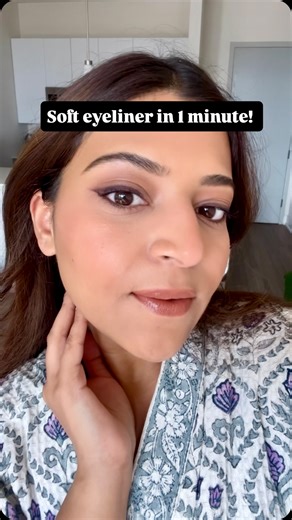 Anindhiya on Instagram: "Trying the blink & glide method for eyeliner and I’m… obsessed! It gives that clean line without overthinking it, and when I connect it with a brown kohl pencil, it softens everything for that diffused, lived-in look. Perfect if you love definition but hate harsh lines. It’s subtle, it’s blended, and appropriate for day time looks. Save this for your next makeup day 🤍 #eyelinerhacks #makeuphack #eyelinertutorial #beginnermakeup #softglamlook [fyp, makeup routine, eyelin