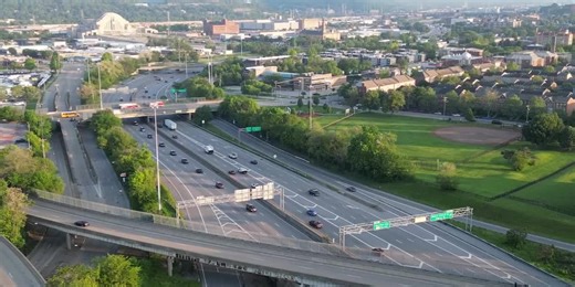 Video from above of the deputy's funeral procession on