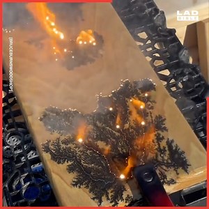 644K views · 16K reactions | Do NOT try this at home! Burning wood using electricity to make stunning art ⚡️蝹 | LADbible Australia | Facebook