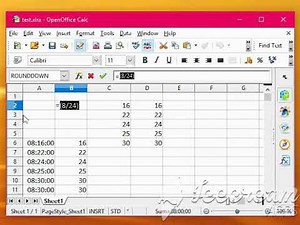 Calculate time differences in minutes, Excel, Open Office