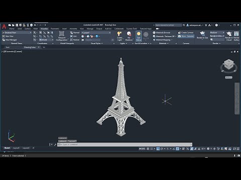 Eiffel Tower. AutoCAD 2D & 3D DRAWING