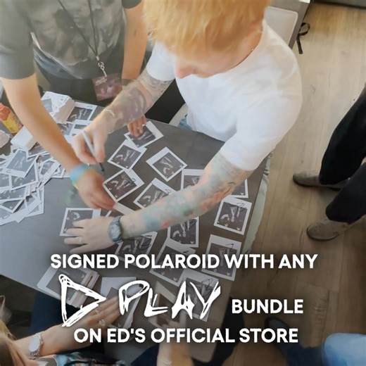 Been busy signing some polaroids for you, available for pre order with any Play bundle x | Ed Sheeran