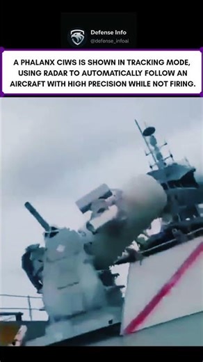 Phalanx CIWS tracking aircraft in training mode