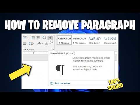 How to Remove Paragraph Symbol (¶) in Microsoft Word | Turn Of