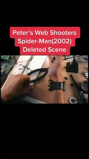 Peter’s Web Shooters Spider-Man(2002) Deleted Scene This is a scene where Peter Parker invented his mechanical web shooters, but sadly it was cut in the film. This was the original web shooting scene but it changed to organic web shooters because James Cameron told to Sam Raimi that it was more believable than a kid creating a web shooter only using materials from his home. #spiderman #spiderman2002 #spiderman2 #spiderman3 #samraimi #jamescameron #tobeymaguirespiderman #spidermannowayhome #tobey