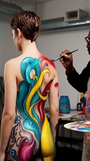 Body art practice ✨ #bodyart #artist #editorialmakeup #bodypainting #art #body #painting