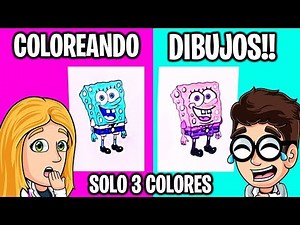 3 MARKER CHALLENGE 🎨 COLOREANDO DIBUJOS ANIMADOS CON ROTULADORES BRILLANTES 🖍