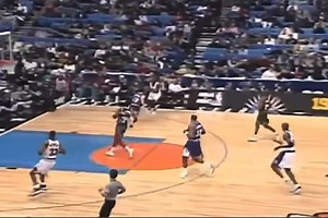 🏀On February 9, 1997 the East defeated the West 132-120 in the 47th NBA All-Star Game before 20,562 fans at the Gund Arena in Cleveland, Ohio. The winner of the MVP award was Glen Rice of the Charlotte Hornets who played 25 minutes and scored 26 points while breaking two records in the process, 20 points in the 3rd quarter and 24 points in the 2nd half. Rice's 20 points in the period broke Hal Greer's record (19), set in 1968. Rice's 24 points in a half surpassed the previous mark of 23, owned 