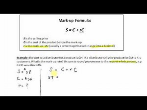 Mark-up: Finding the Mark-up Rate