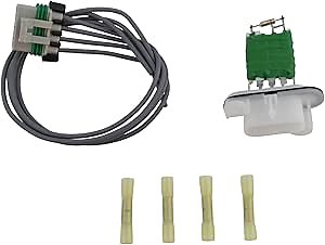 TRQ Heater Blower Motor Resistor & Pigtail Harness Compatible with 04-12 Colorado Canyon
