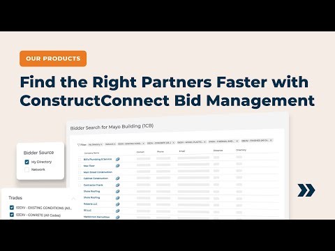 Find the Right Subcontractors Fast with ConstructConnect Bid Management