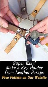 How to Make a Stylish Leather Keychain from Leftover Leather #leathercraft #pattern