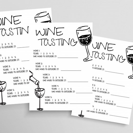 Wine Tasting Sheet | Printable & Fillable PDF | Wine Party Scorecard | Wine Tasting Notes Template | Instant Download - Etsy