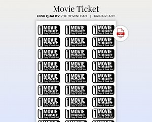 Movie Tickets | Printable Event Voucher Template | Party & Cinema Night Tokens | DIY Movie Pass | School and Fundraiser Ticket - Etsy Australia