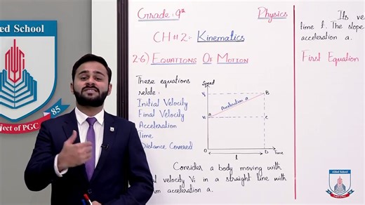 Class 9 - Physics - Chapter 2 - Lecture 7 - First Equation of Motion