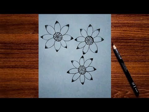 Flower drawing pencil/ how to flowers draw easy/ drawing flower art/ Pencil Art flower