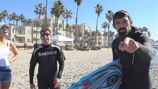 Blind surfer Pete Gustin's epic late drops | Inspiring adaptive surfing