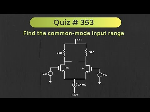 MOSFET - Differential Amplifier | Quiz # 353