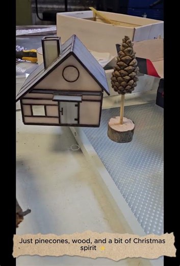 Cozy Christmas Decor You Can Make Yourself 🎁 Pinecone Trees for a 3D Stained Glass House