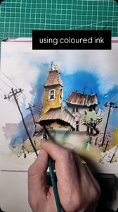 9.8K views · 36 reactions | in this ink drawing I use coloured ink | art_lachmair | Facebook