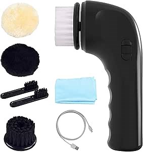 Electric Shoe Brush, Portable Shine Kit, Buffer Kit for Leather Care, Clean Boot Polisher, Premium Electric Polisher for Boots, Shoes, Bag, Sofa