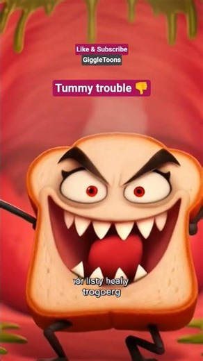 Bread Tummy Trouble #kidslearning #kidsvideo #babytoons #shorts #family #healthtips #kidssongs
