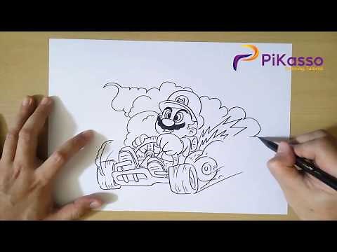 How to Draw Mario Kart step by step