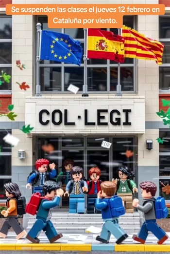 Suspendidas las clases el jueves 12 febrero en Cataluña por viento. #viento #cataluña #aivideo #temporal #lego