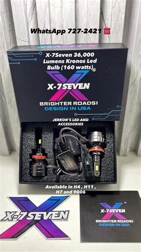 X-7Seven Kronos Led Bulbs Available 😍 (36,000 Lumens ) 160 watts ( H4 $600.00 a pair ) (H11, 9006 and H7 $550.00 a pair) WhatsApp 727-2421 ☎️ to get yours today ‼️ Nationwide Delivery Available at a fee 📦🚚 #trini_tiktoks #trinitiktokers🇹🇹🆙️🔥 #viral #trinidad #trinidadandtobagotiktok🇹🇹🇹🇹