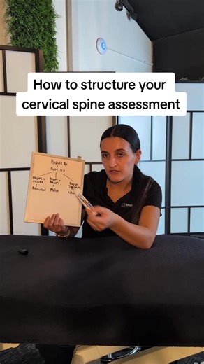 How I structure my cervical spine assessment. Physios: having a framework makes neck cases much easier. #physiotherapy #neckpain #physioeducation #cervicalspine #physicaltherapy