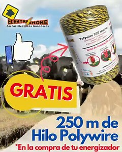 32K views · 311 reactions | 250 metros de Polywire gratis en la compra de tu energizador Elektrochoke. No dejes pasar esta oportunidad. Envíanos un mensaje y uno de nuestros asesores te atenderá sin compromiso. | ElektroChoke Cercos Eléctricos | Facebook