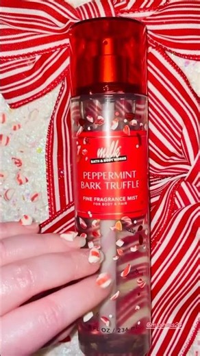 ♥️*ASMR* Bath & Body Works x Milkbar, Peppermint Bark Truffle Mist!🤍 #bathandbodyworks #mrshess24
