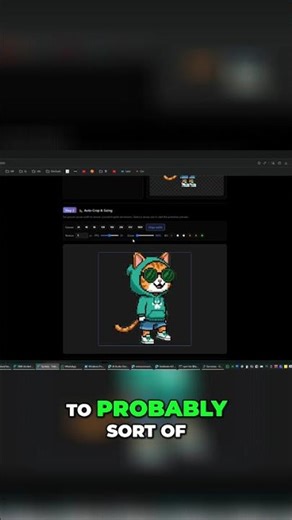 Pixel Cat Green Screen Halo? Auto Crop Solves IT! #shorts