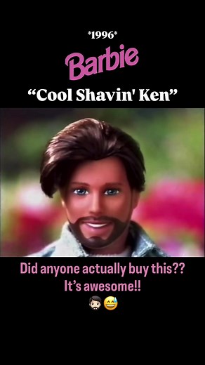 Barbie’s “Cool Shavin’ Ken” commercial from 1996. .(followed by a modern demonstrator the product.) . . . . . . . . . . . . . . #barbie #90s #retro #toys #nostalgia