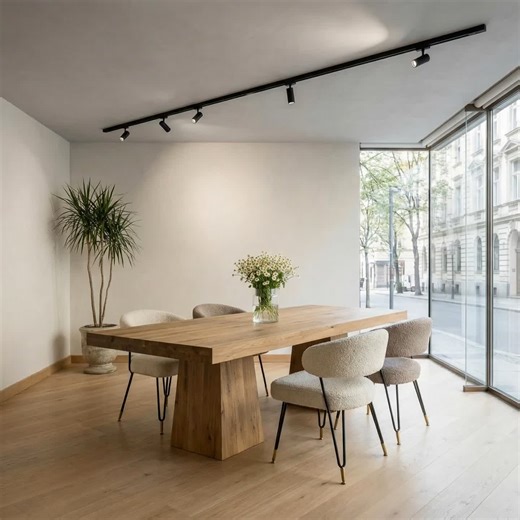 Dębowy stół w sercu miasta 🏙️🌿 Surowe drewno, naturalne słoje i ciepło, które przełamuje betonową codzienność. RUUT WOOD 🖤 https://kedameble.sklep.pl/?s=Ruut&post_type=product Zapraszamy Huta 1E 63-430 Odolanów #stolktorylaczypokolenia #stoldojadalni #stoldebowy #stoldrewniany #stolloft