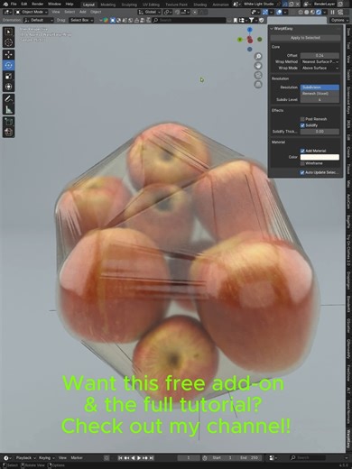 FREE Blender Add-on – Wrap Objects in Seconds! #shorts