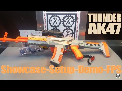 Showcase-Setup-Demo & FPS: "THUNDER" AK47 Gel Ball Blaster On Amazon