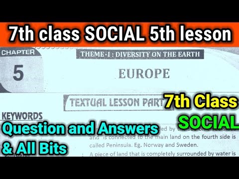 7th class |social 5.Europe lesson |social Question answers| social 5th lesson question and answers